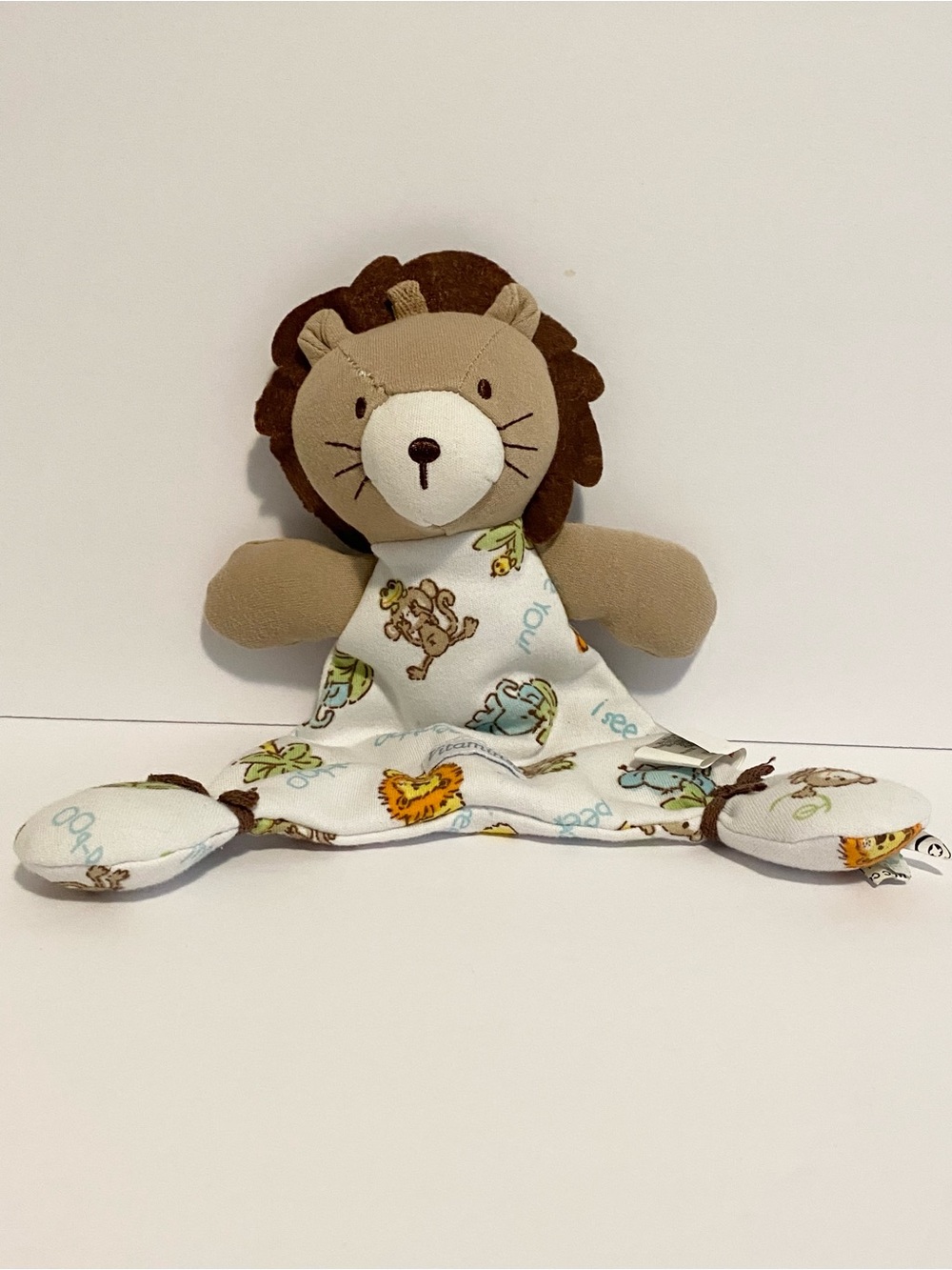Vitamins Baby Lion Lovey Jungle Print 2011 Security Blanket Cuddle Flat Plush